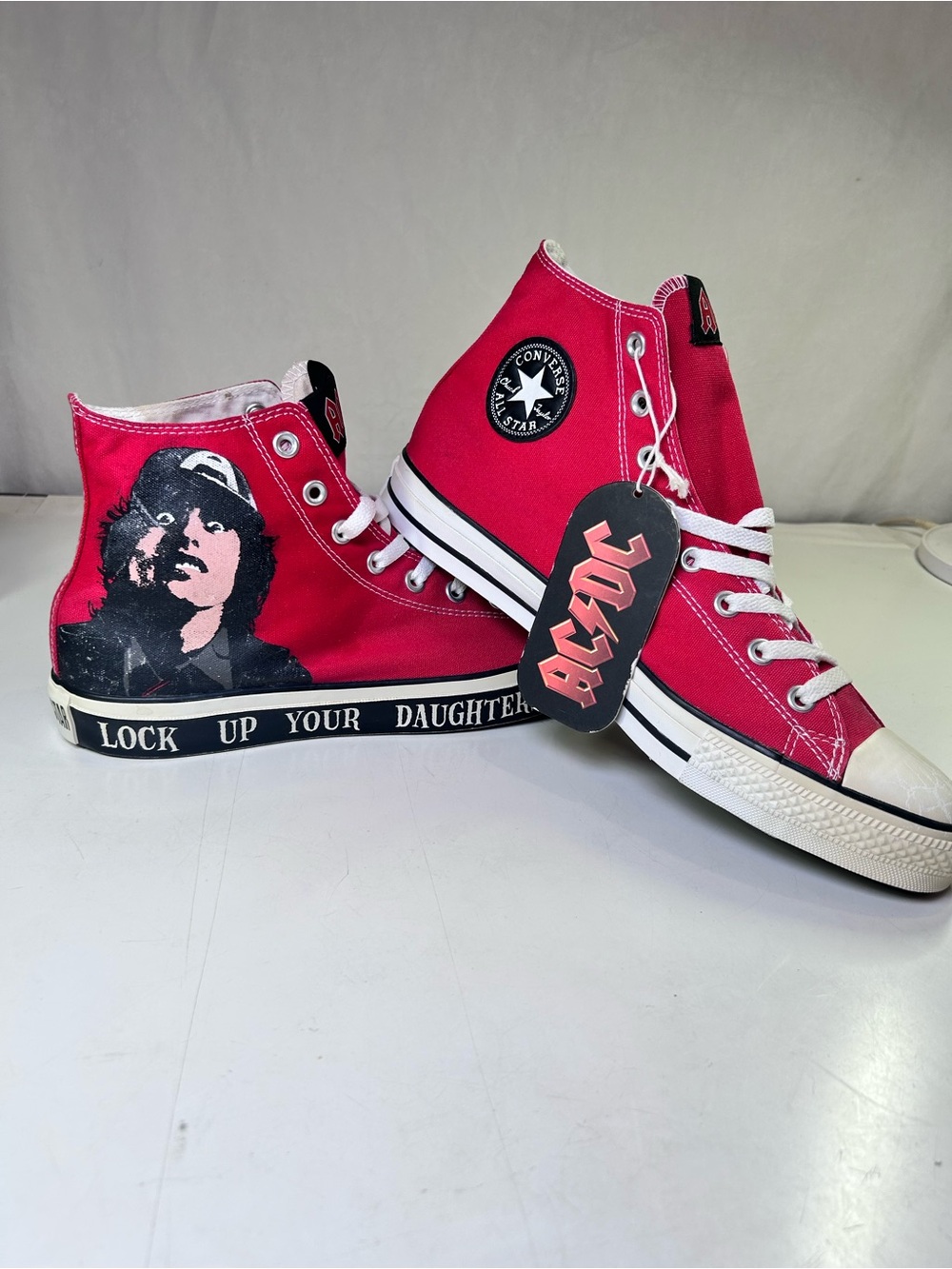 Converse AC/DC Lock Up Your Daughters Chuck Taylor All Star High Tops Size 11.5